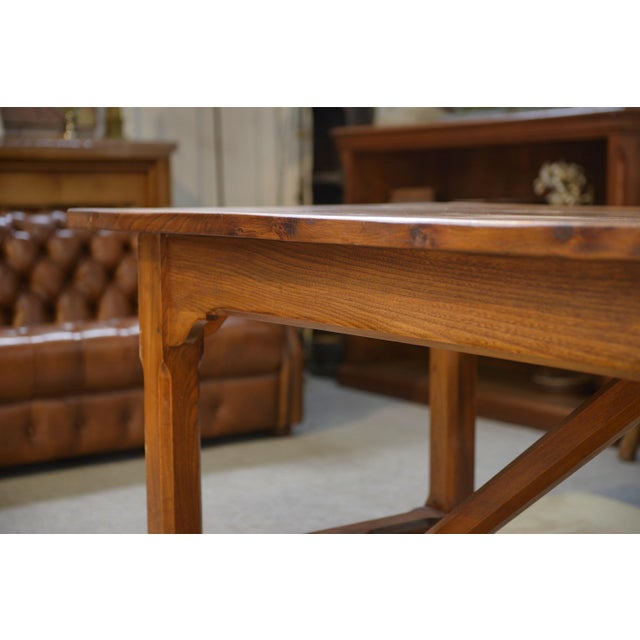 Large Elm Farmhouse Table, 1950s For Sale - Image 13 of 15