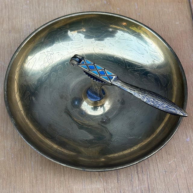 Mid-Century Modern Brass Nutcracker Nut Bowl For Sale - Image 9 of 10