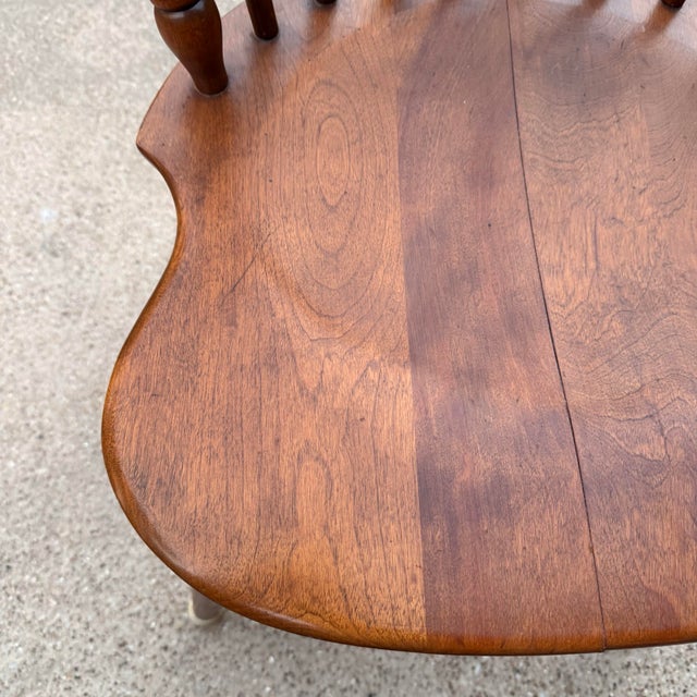 Vintage Ethan Allen Nutmeg Windsor Side Chair Solid Maple Early American For Sale In Dallas - Image 6 of 10
