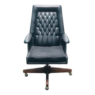 Mid Century Office Chair on Casters For Sale