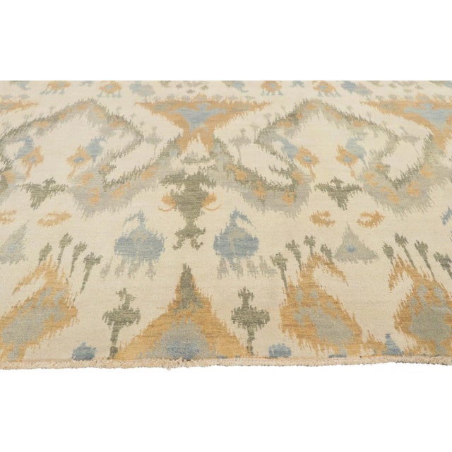 2010s Vintage Earth-Tone Ikat Rug, 8'1 X 10'4 For Sale - Image 4 of 10