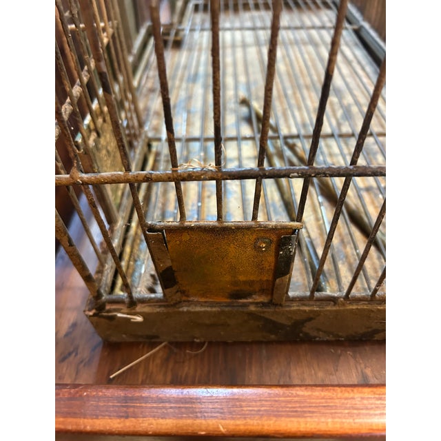 Enormous Vintage Metal Bird Cage For Sale - Image 10 of 13