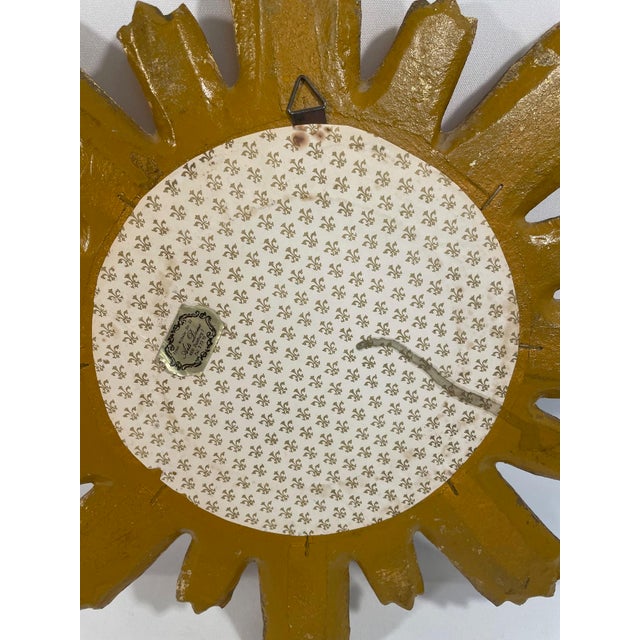 1960s Italian Florentine Radiant Giltwood Sunburst Wall Mirror For Sale - Image 11 of 15