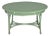 Early 20th Century Celery Green Painted Wicker Oval Sofa Console Table Desk Vanity For Sale