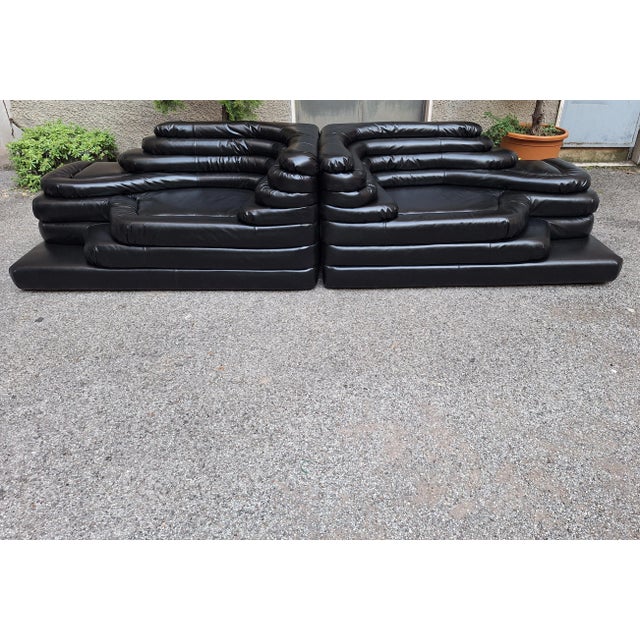 DS 1025 Modular Sofa in Black Leather by Ubald Klug, 2000s, Set of 2 For Sale - Image 14 of 14