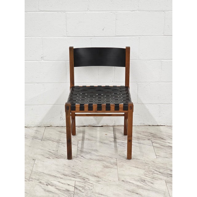 Mid-Century Modern 1950s Mid Century Woven Leather Chair Attributed to Robert Baron for Glenn of California For Sale - Image 3 of 7