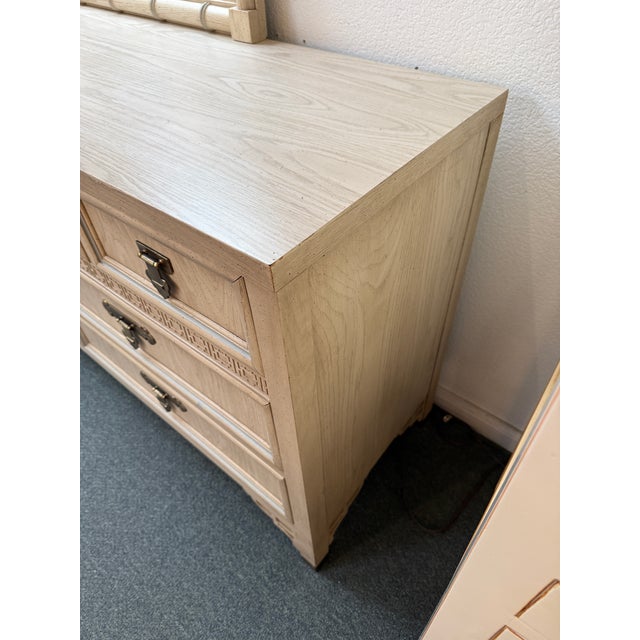 Mid 20th Century Dixie Furniture Shangri-La Chinoiserie Dresser + Mirror For Sale - Image 10 of 12