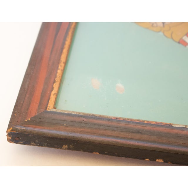 Late Meiji to Tisho Era Antique Japanese Reverse Glass Painting For Sale - Image 14 of 18