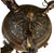 1960s 1960s Empire French-Style Brass Chandelier, Frosted Glass Bowl & Three Griffins For Sale - Image 5 of 7