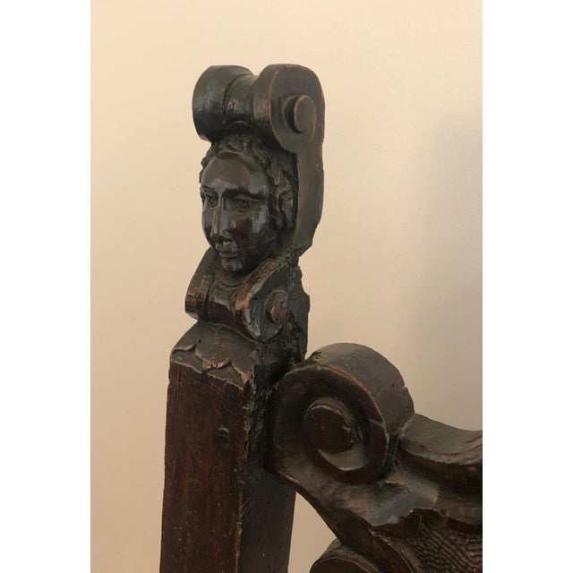 Wood 17th Century Set of an Italian Renaissance walnut armchair and pair of chairs For Sale - Image 7 of 12