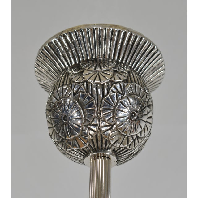 Pair of French Art Deco "Les Marguerites" Pendant Lights by Simonet Frères & Henri Dieupart, C. 1930 For Sale - Image 9 of 13