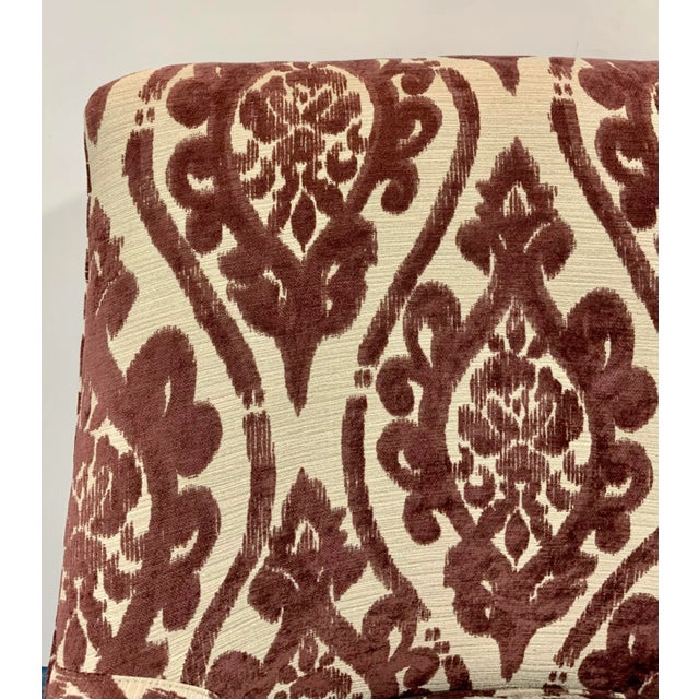 Kincaid Traditional Plum Cut Velvet Damask Lounge Chair For Sale - Image 4 of 8