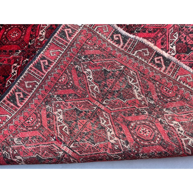 Vintage Afghan Bashiri Turkmen Ikat-Lattice Rug - 7'0" X 4'2" For Sale - Image 11 of 14