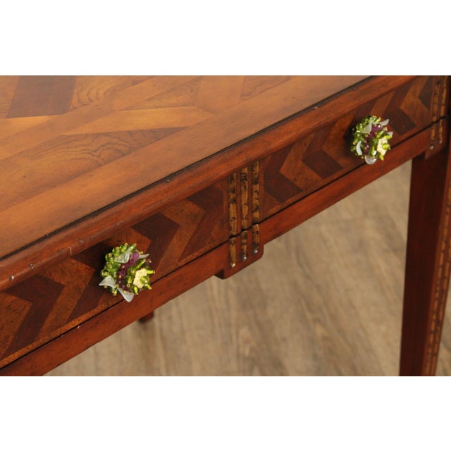 Drexel Heritage 'Celtic' Parquetry Top One Drawer Lamp Table For Sale In Philadelphia - Image 6 of 12