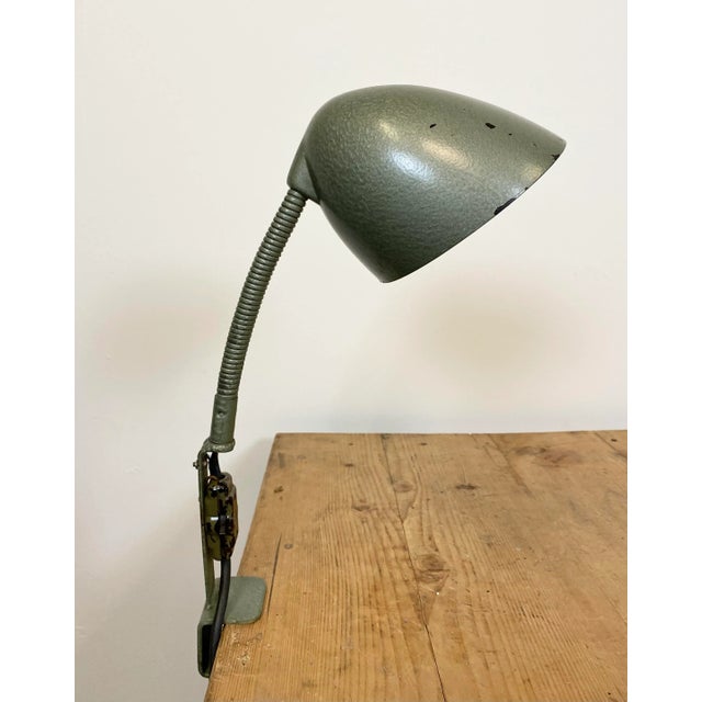 Green Green Industrial Bakelite Gooseneck Table Lamp, 1960s For Sale - Image 8 of 17