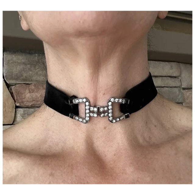 Art Deco 1940s Rhinestone Choker For Sale - Image 3 of 8
