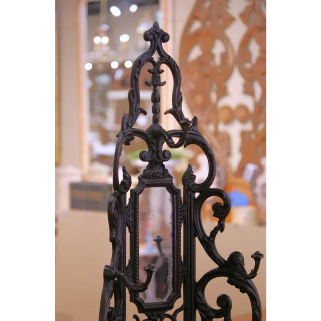 19th C. French Gothic Revival Iron Corner Hall Stand in the Manner of Corneau For Sale - Image 4 of 16