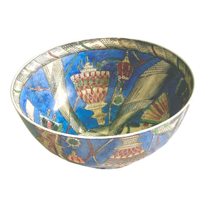 1950s Blue Ceramic Decorative Bowl