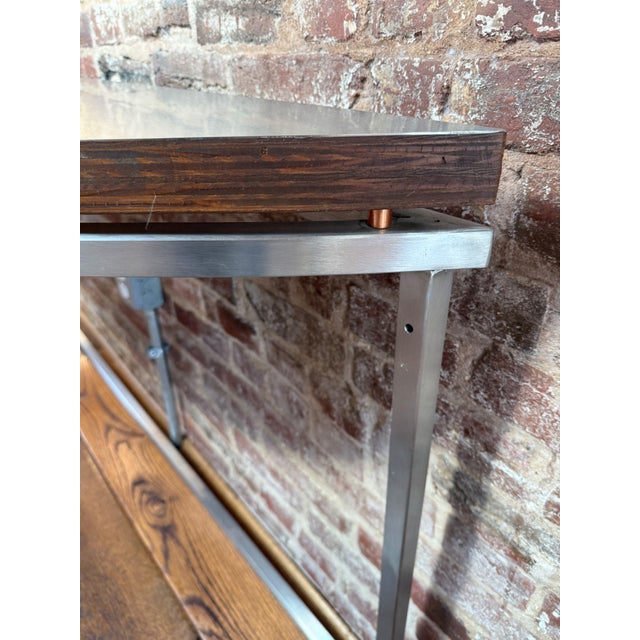 Custom Long Cantilevered Demilune Console For Sale - Image 4 of 5