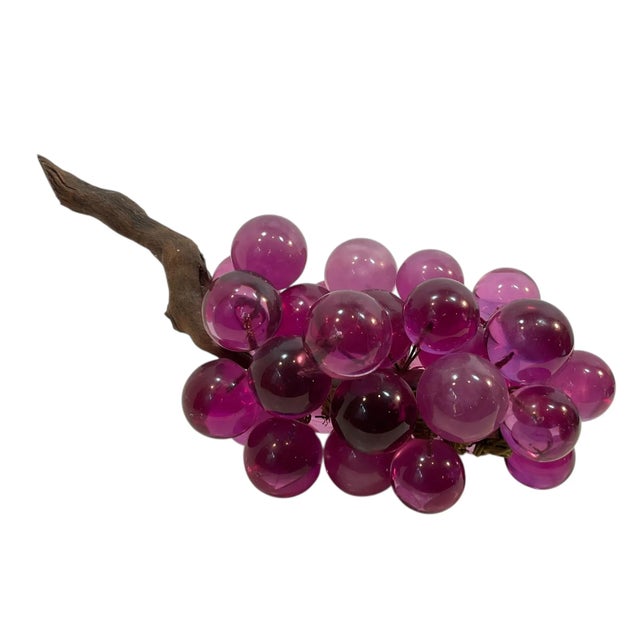 Vintage Mid-Century Large Glass Lucite Purple Grape Cluster For Sale - Image 6 of 10