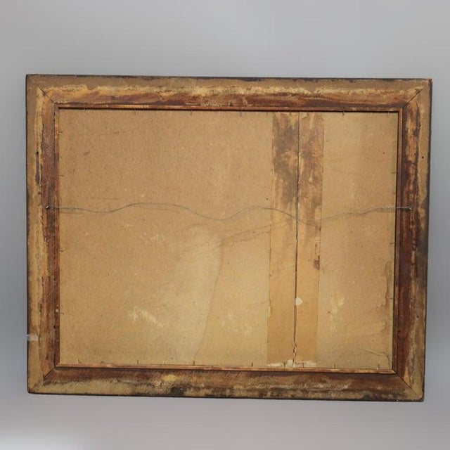 Antique Italian Watercolor Landscape Scene With Ebonized Walnut Frame C1890 For Sale - Image 13 of 13