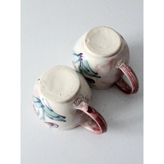 Vintage Studio Pottery Mugs Pair For Sale - Image 11 of 12