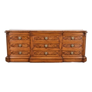 Karges French Regency Louis XVI Burled Walnut Triple Dresser or Credenza For Sale