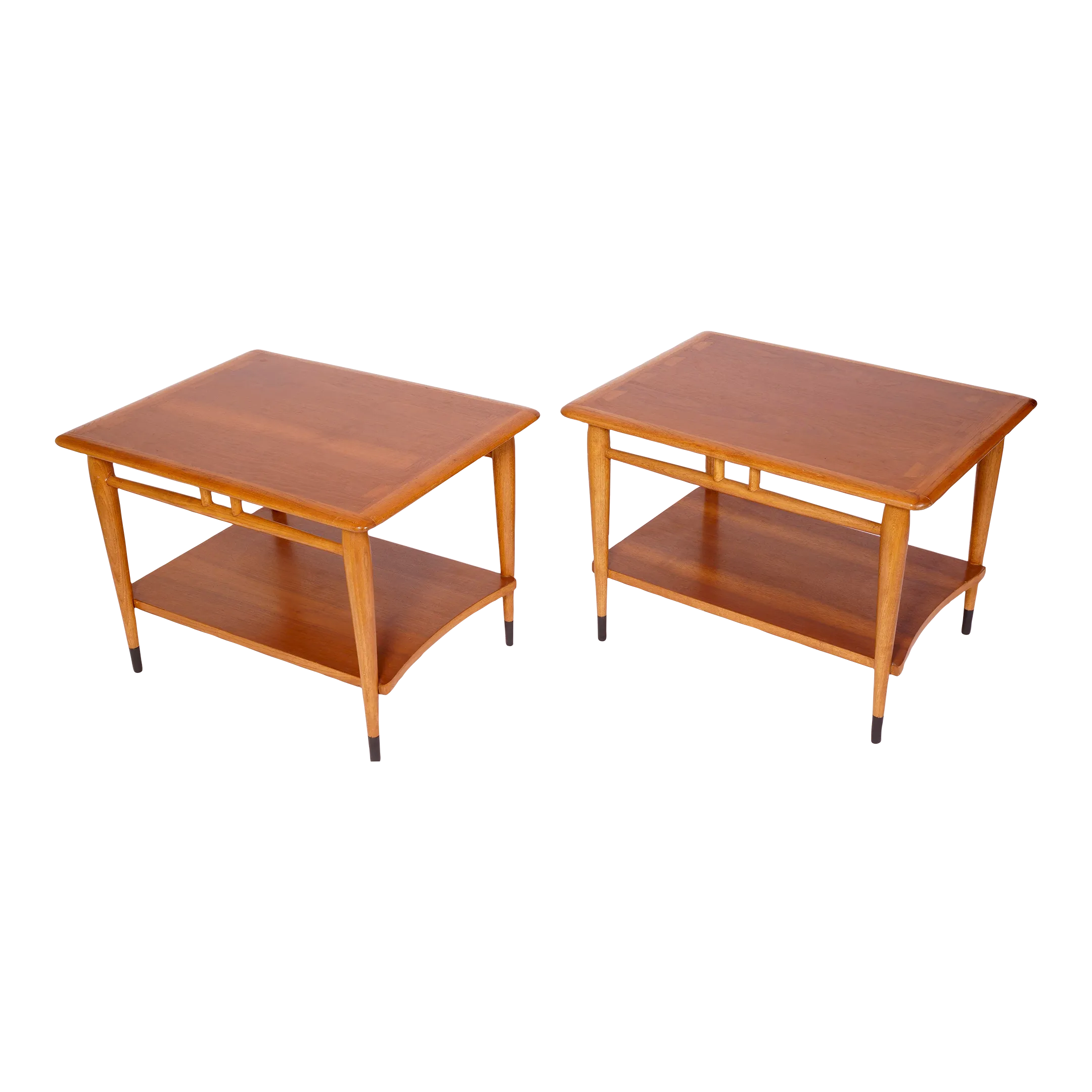1960s Pair Mid Century Modern Lane Acclaim Dovetail End Tables