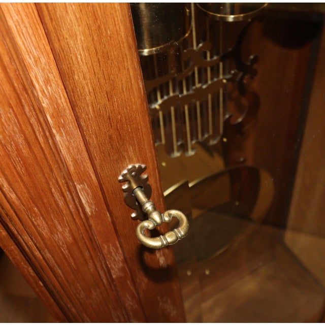 Hermle North America Red Oak Moonphase Grandfather Clock For Sale - Image 13 of 18