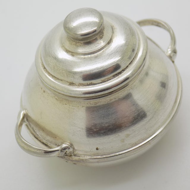 Vintage Italian Handmade Genuine Silver Cooking Pot Dollhouse Miniature, 1980s For Sale - Image 3 of 12