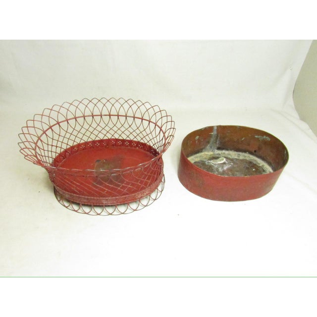 French Wirework Tole Painted Planter For Sale - Image 10 of 16
