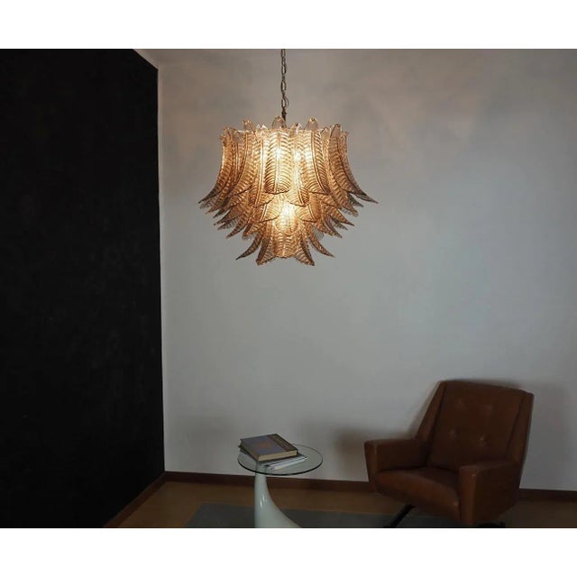 Italian Murano Three-Tier Smoked Felci Glass Chandelier-48 Glasses For Sale - Image 9 of 9
