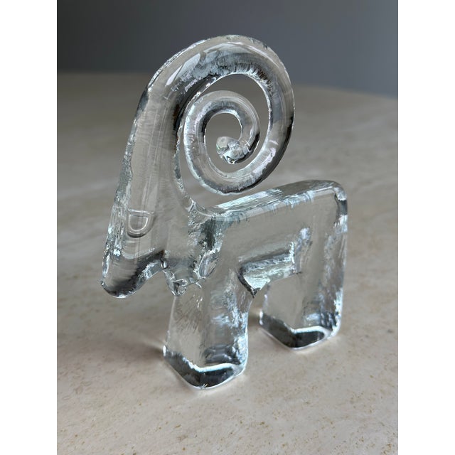 Kosta Boda Kosta Boda Goat Glass Mid-Century Modern Figurine by Bertil Vallien For Sale - Image 4 of 5