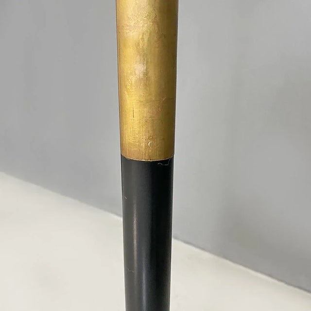Mid-Century Italian Modern Metal and Brass Floor Lamp with Beige and Red Fabric Shade, 1940 For Sale - Image 10 of 12