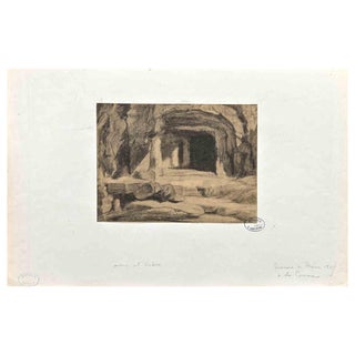 Unknown, La Cervara, 1847, Charcoal on Paper For Sale