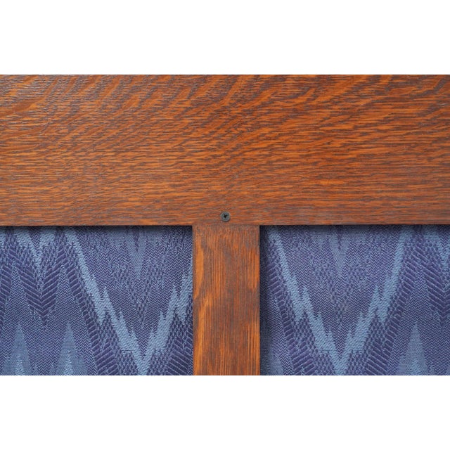 Mid 20th Century Traditional 96.375 In. Blue Velvet Walnut Settee Bench For Sale - Image 11 of 11