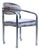 1970s Postmodern Chrome Armchair in the Manner of John Mascheroni Grey Velvet, Casters For Sale