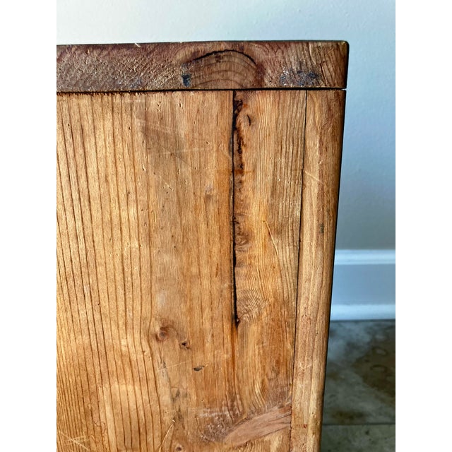 Vintage Country Rustic Sage Green Pine Magazine Crate With Heart Cutouts For Sale - Image 12 of 12