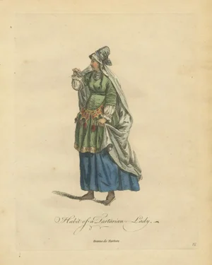 Jefferys, Tartar Princess Costume Study, 1749, Print