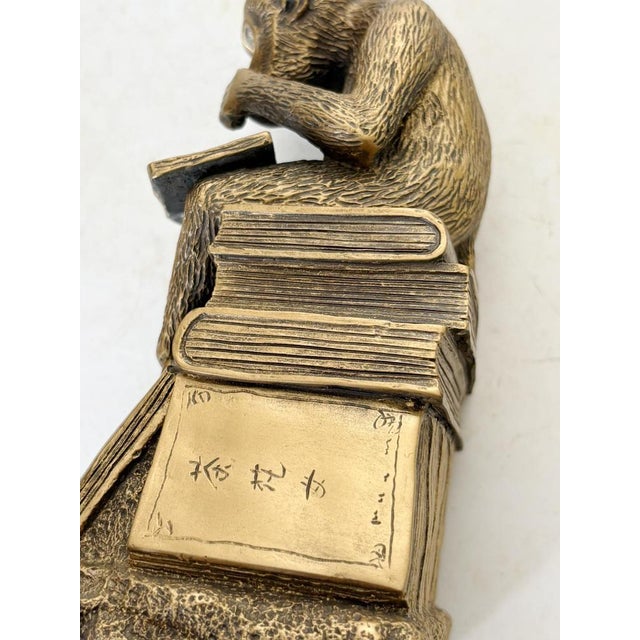 Bookends Depicting Sculptures of Monkeys in Gilded Metal, France, 1970s, Set of 2 For Sale - Image 9 of 14