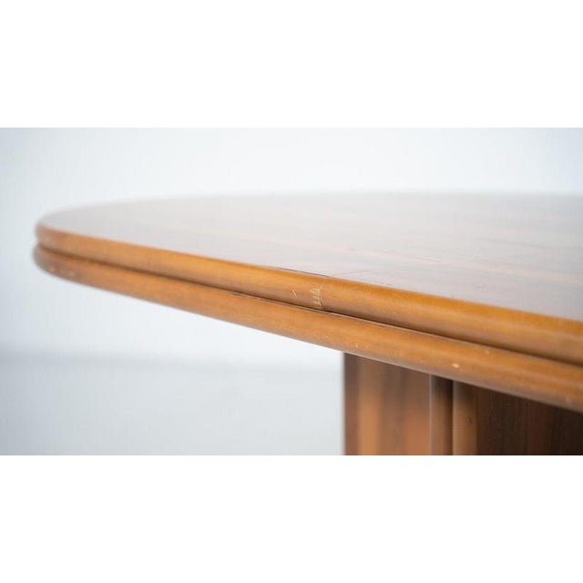 Large Mid-Century Modern Dinning Table in Wood, Italy, 1970s For Sale - Image 3 of 12