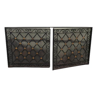 Large Fixed Wrought Iron Fire Guard For Sale