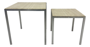 Travertine Side Tables, 1970s, Set of 2
