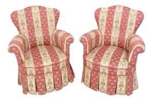 Vintage Mid Century Madame Pompadour Armchairs - a Pair