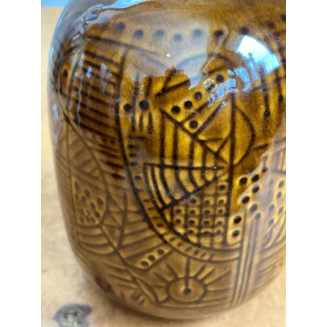 Vintage Geometric Patterned Ceramic Vase For Sale - Image 12 of 15