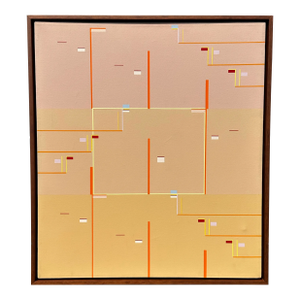 Mid 20th Century Vintage Geometric Abstract Painting