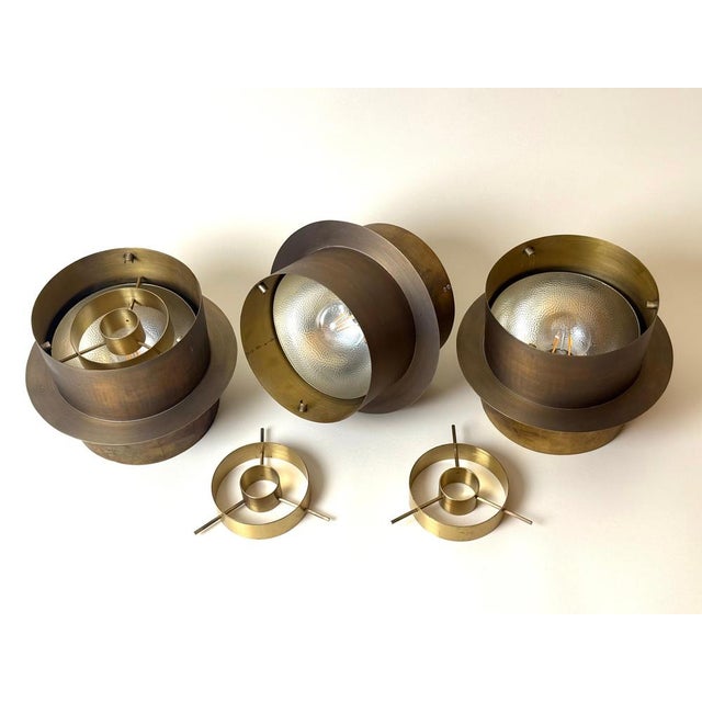 German Brass Architectural Ceiling Light Lamp, 1960s For Sale - Image 15 of 18