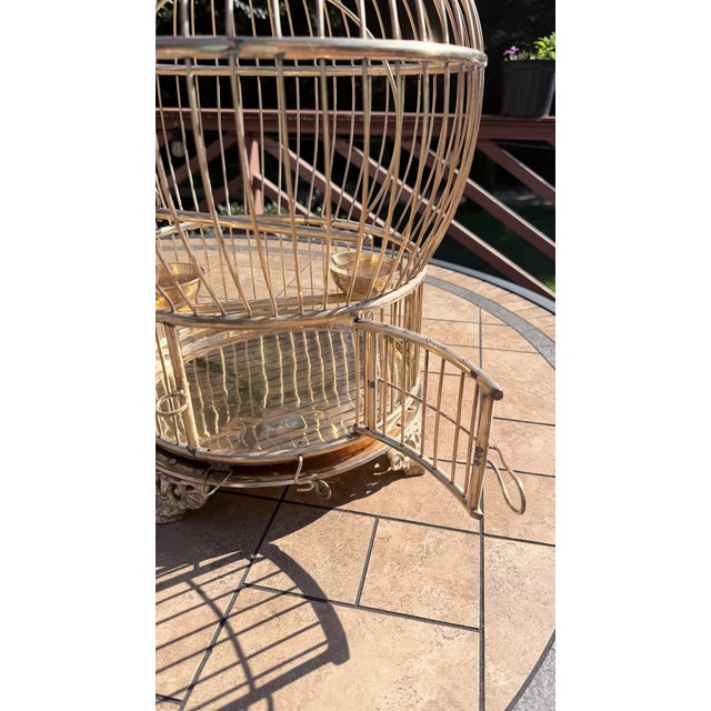 Metal Vintage Anglo Indian Domed Brass Bird Cage… For Sale - Image 7 of 8