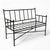 Neoclassical Turkish Powder-Coated Iron Settee With Custom Tailored Cushions For Sale - Image 4 of 9