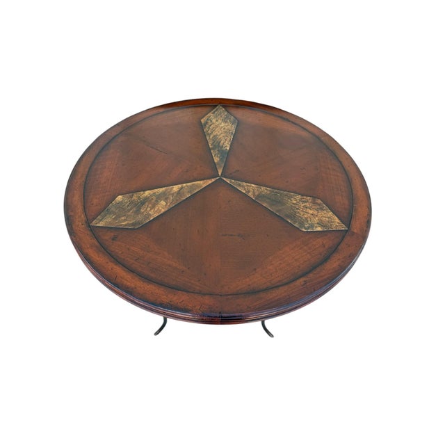 Jonathan Charles Jonathan Charles Walnut Bistro Side Table - Anvil Collection Showroom Sample For Sale - Image 4 of 12